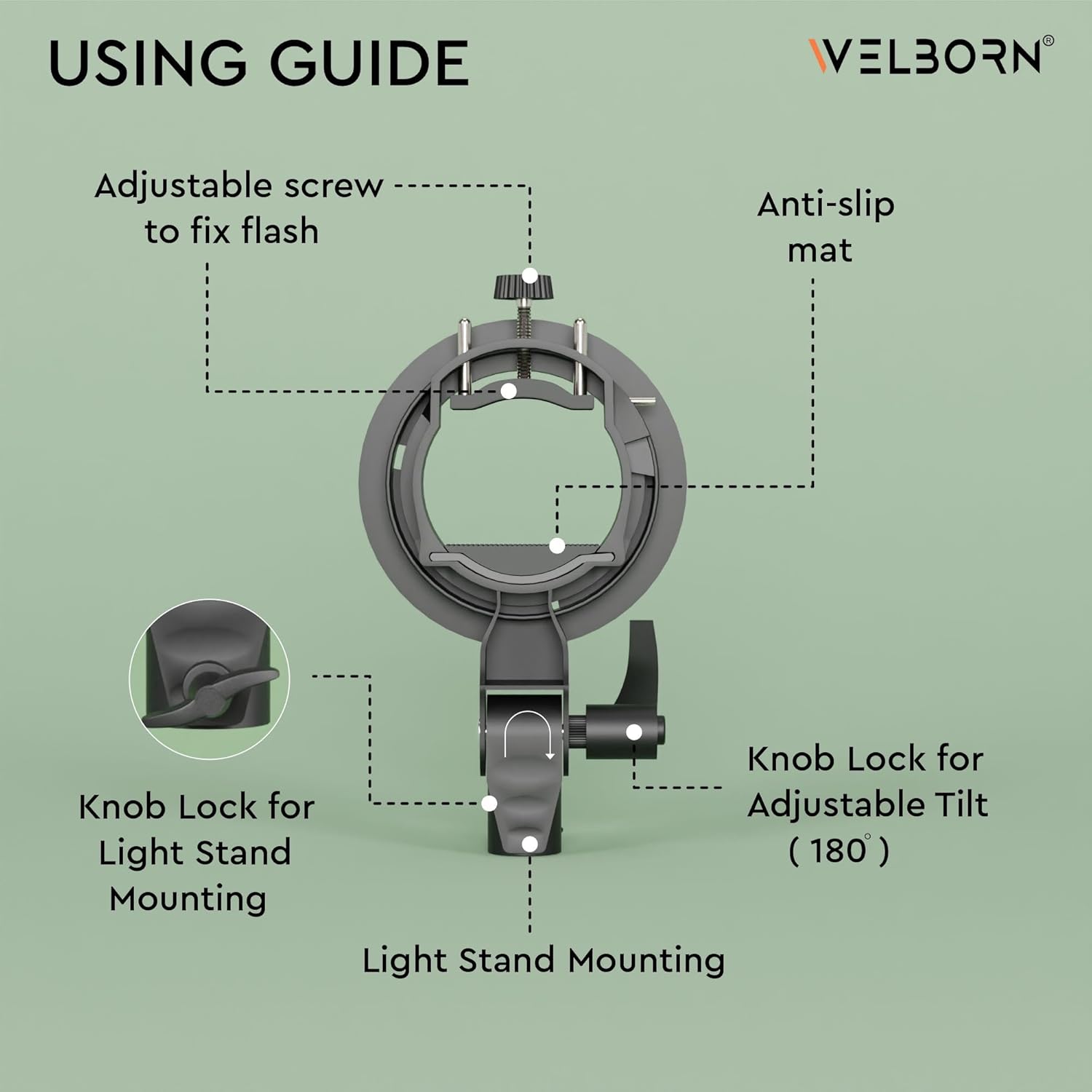 Welborn Multipurpose S2 Type Speedlite Bracket Welborn Multipurpose S2 Type Speedlite Bracket